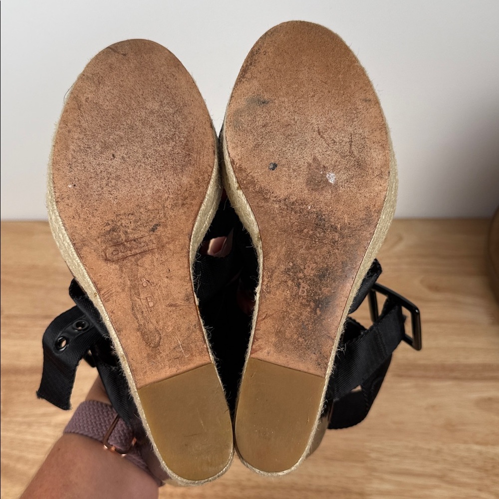 Coach Black Espadrille wedged Sandals - Picture 8 of 16